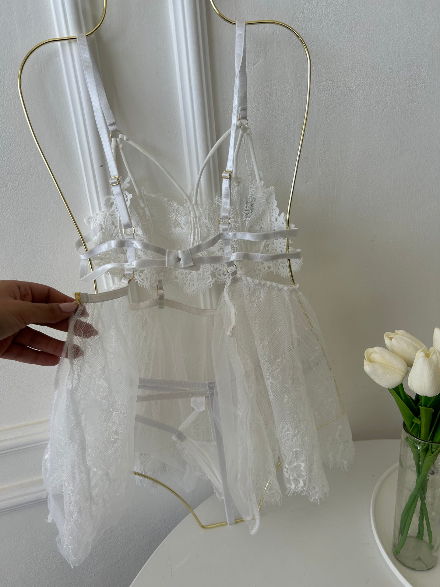 Amani babydoll in white