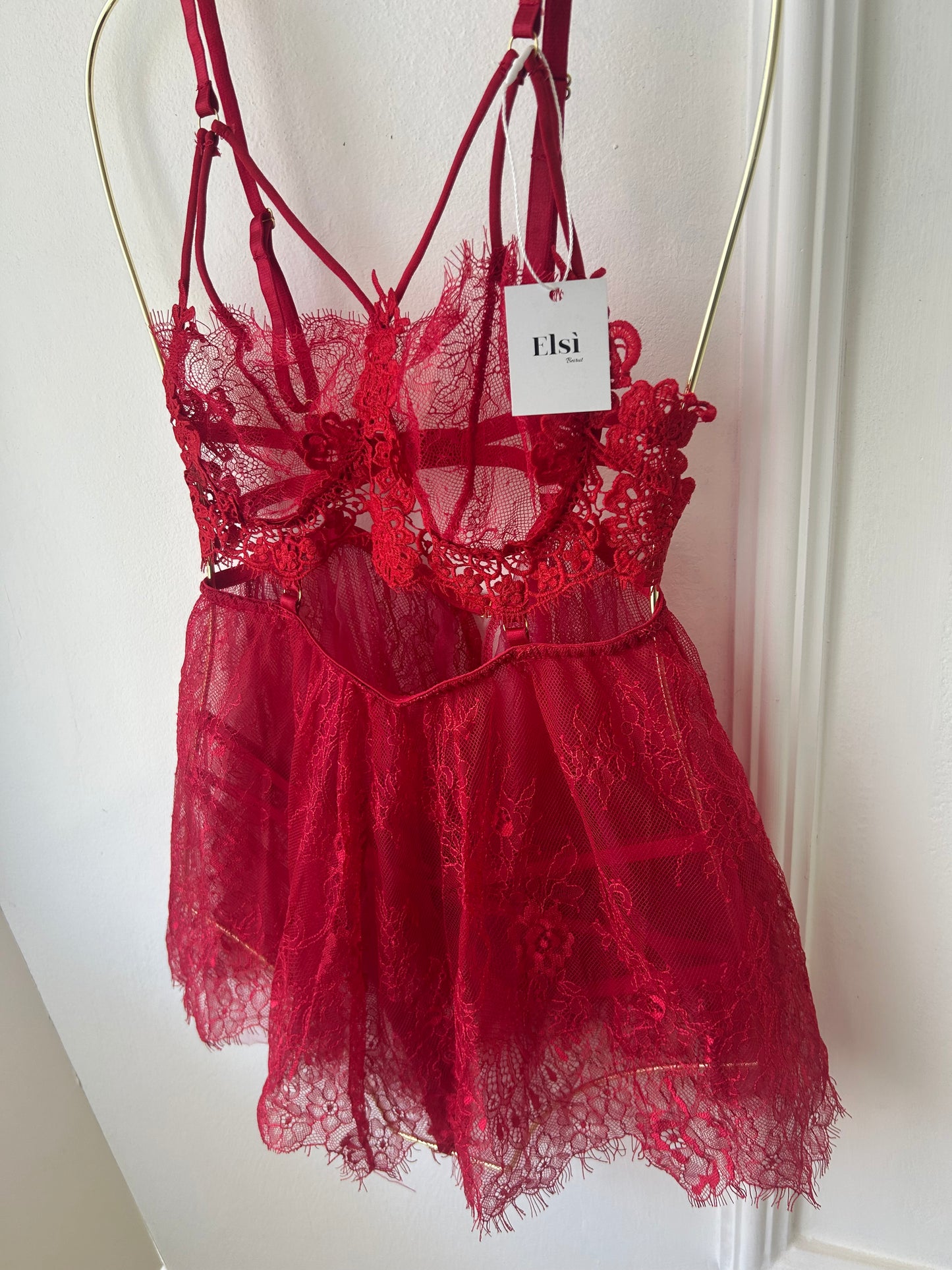 Amani babydoll in burgundy