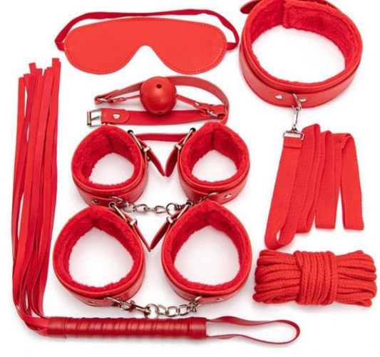 BDSM set in red (7pcs)