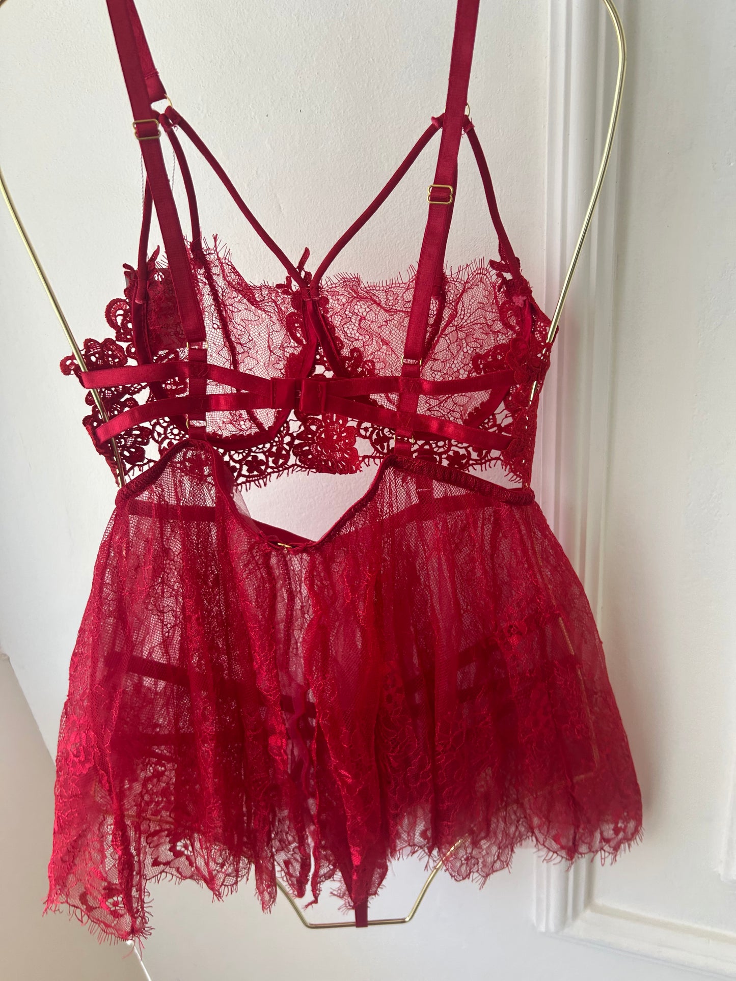 Amani babydoll in burgundy