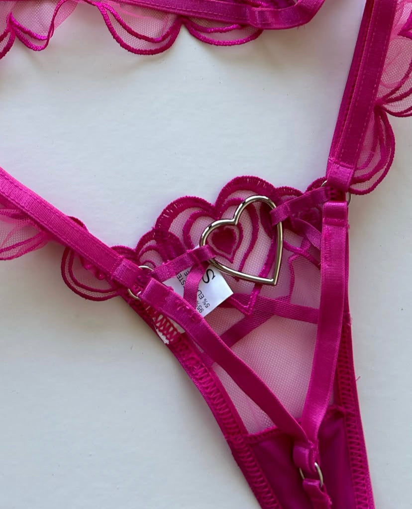 Taline corset set in fushia