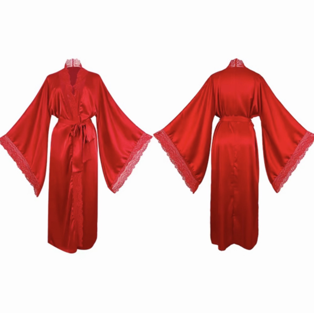 Red silk robe