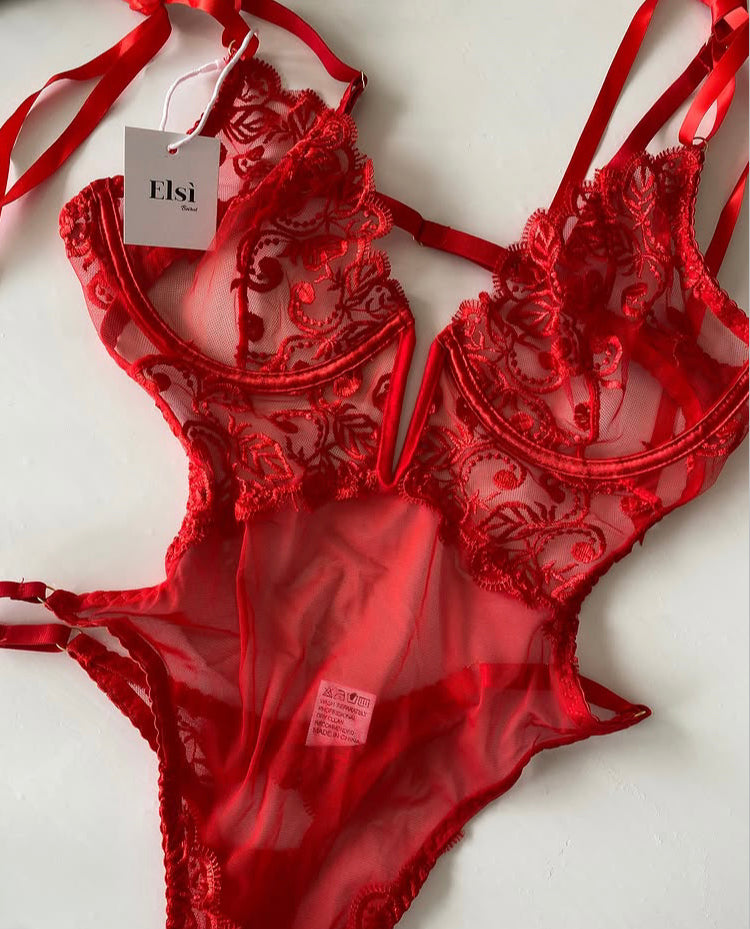 Silvana bodysuit in red