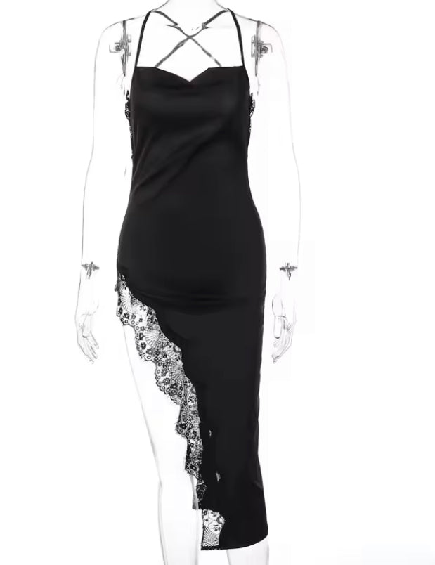 Noni silk dress in black